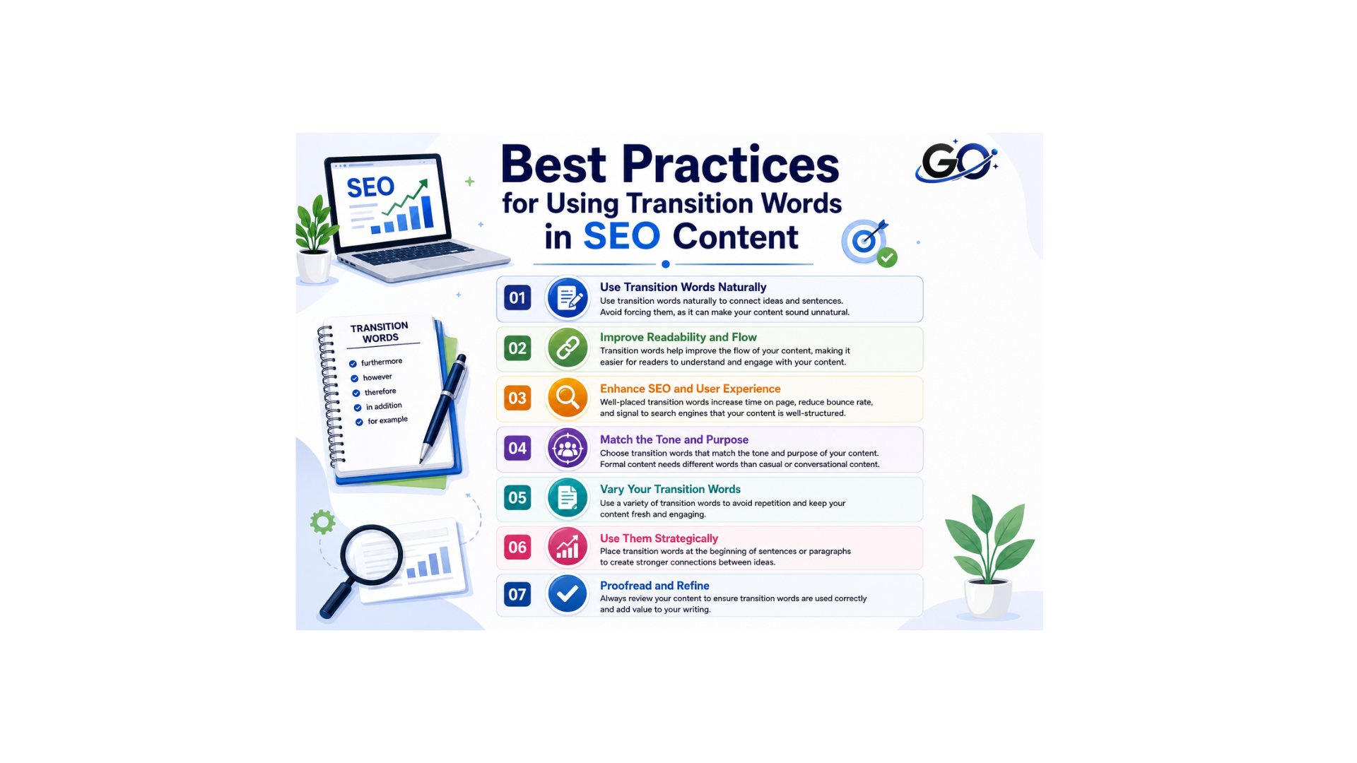 Best Practices for Using Transition Words in SEO Content