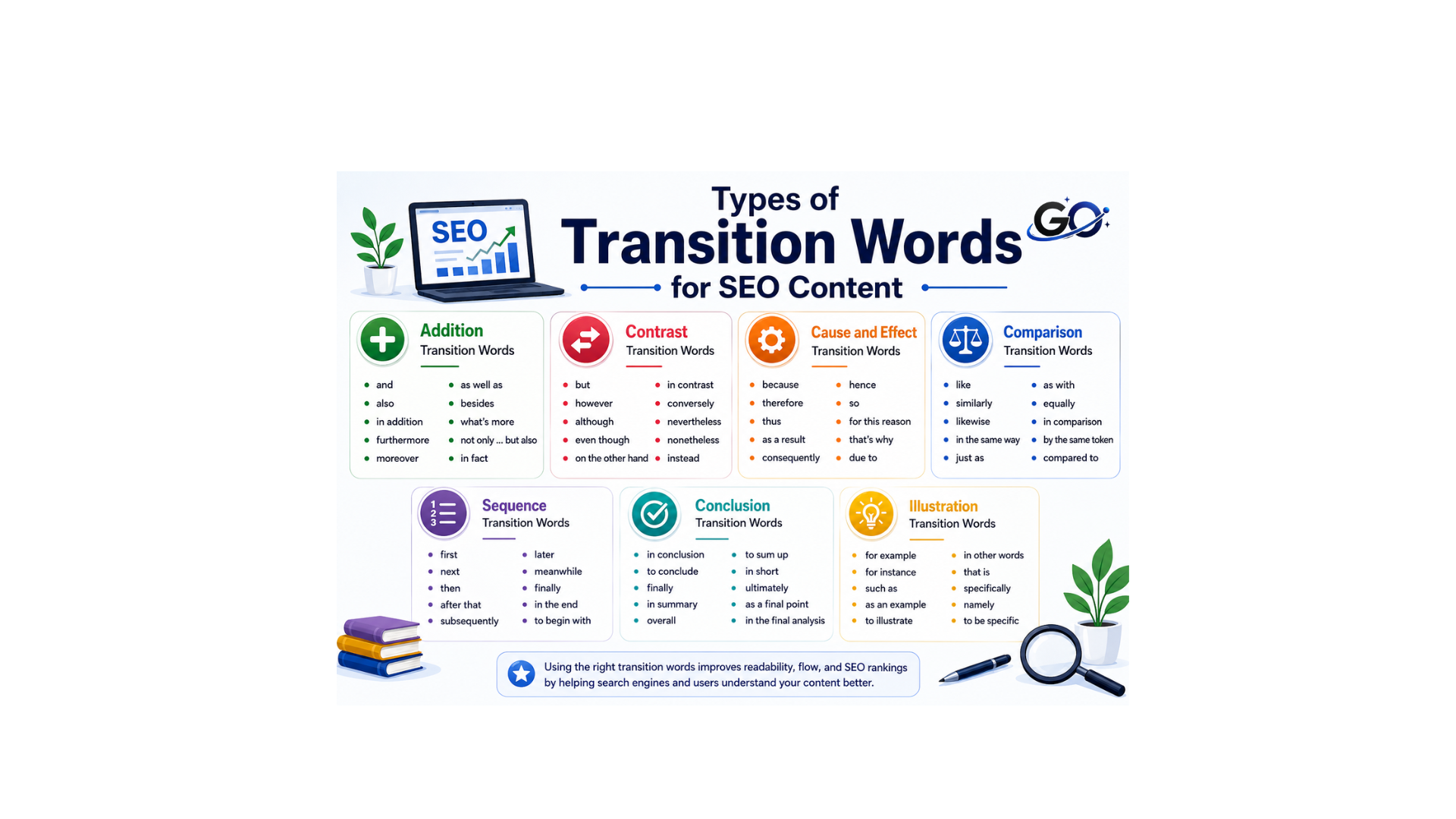 Types of Transition Words for SEO Content